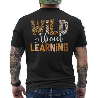 Wild About Learning Back To School Students Teachers Novelty Men's T-shirt Back Print - Seseable