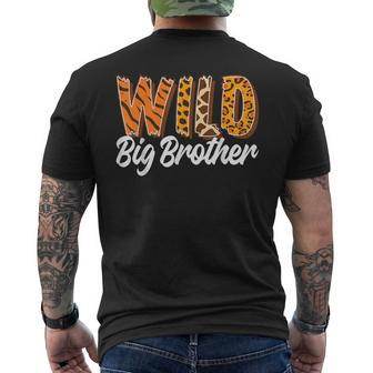 Wild One Big Brother Two Wild Family Birthday Zoo Matching Men's T-shirt Back Print - Seseable