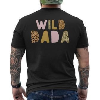 Wild One Dada Two Wild Birthday Outfit Zoo Birthday Animal Men's T-shirt Back Print - Seseable