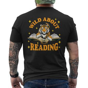 Wild About Reading Tiger For Teachers & Students Men's T-shirt Back Print | Mazezy DE