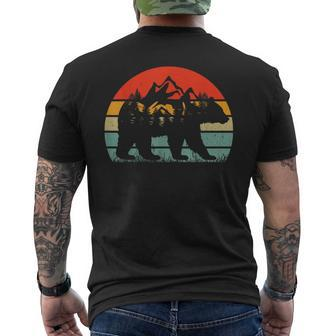 Wildlife Trees Outdoors Nature Retro Forest Bear Camping Men's T-shirt Back Print - Monsterry UK