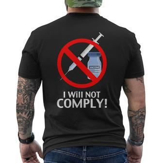 I Will Not Comply Vaccine Men's T-shirt Back Print - Monsterry