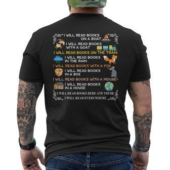 I Will Read Books On A Boat & Everywhere Reading Men's T-shirt Back Print - Monsterry UK