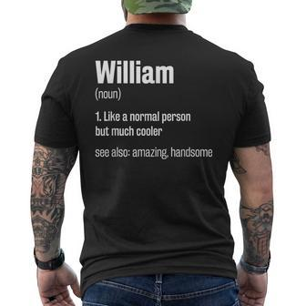 William Definition First Name Humor Nickname Men's T-shirt Back Print - Monsterry DE