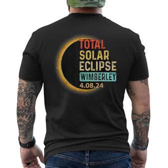 Wimberley Texas Tx Total Solar Eclipse Party 2024 Totality Men's T-shirt Back Print | Mazezy