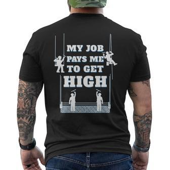 Window Cleaner My Job Pays Me To Get High Men's T-shirt Back Print | Mazezy