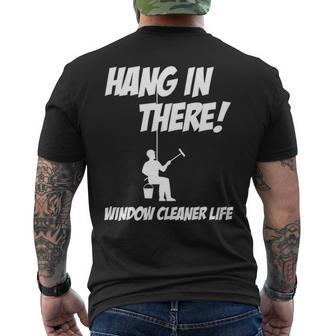 Window Cleaner Hang Cleaning Men's T-shirt Back Print | Mazezy