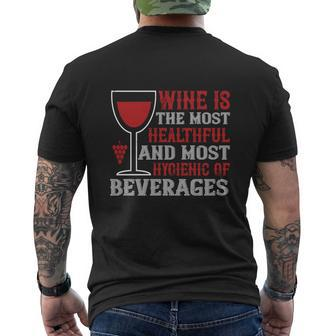 Wine Is The Most Healthful And Most Hygienic Of Beverages Mens Back Print T-shirt - Thegiftio UK
