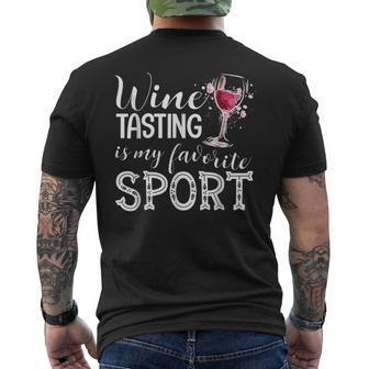Wine Tasting Is My Favorite Sport Men's T-shirt Back Print - Thegiftio UK