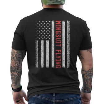 Wingsuit Flying American Flag 4Th Of July Men's T-shirt Back Print - Monsterry DE