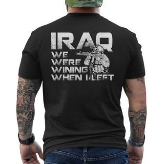 We Were Winning When I Left Iraq Veteran Soldier Vet Day Men's T-shirt Back Print - Monsterry