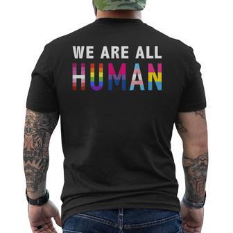 Wir Sind Alle Menschen Human Mit Lgbtq Flag T-Shirt mit Rückendruck - Geschenkecke