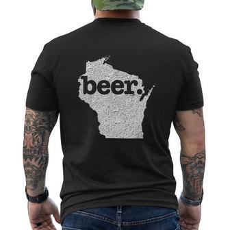 Wisconsin Beer Home State Love Distressed Mens Back Print T-shirt - Thegiftio UK