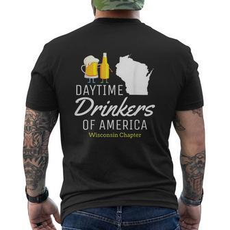 Wisconsin Day Drinking Beer Drinking Mens Back Print T-shirt - Thegiftio UK