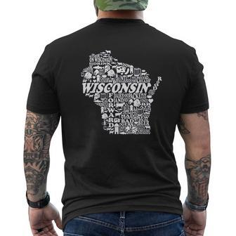 Wisconsin Home State I Love Wisconsin Vintage Mens Back Print T-shirt - Seseable
