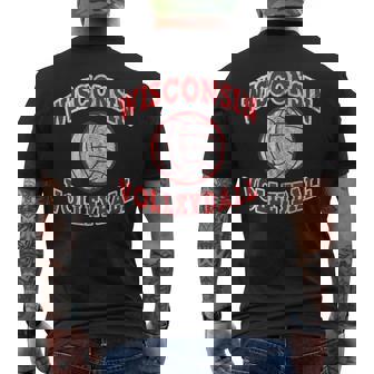 Wisconsin Volleyball Classic Style Vintage Distressed Men's T-shirt Back Print - Monsterry