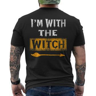 Im With The Witch Halloween Matching Couple Him Men Mens Back Print T-shirt - Thegiftio UK