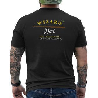 Wizard Dad Cute Magical Mens Back Print T-shirt | Mazezy