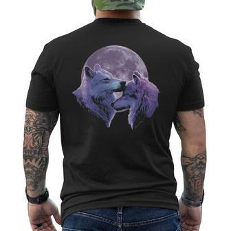 Wolf Full Moon Violet Wolvess Men's T-shirt Back Print | Mazezy