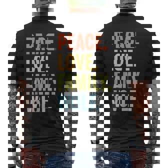 Wolf Last Name Peace Love Family Matching Men's T-shirt Back Print - Seseable