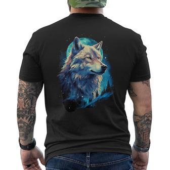 Wolf Moon Howling Lone Wolves Pack Of Wolves Men's T-shirt Back Print - Seseable