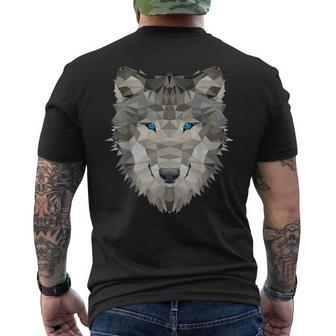 Wolf Polygon Dog T-Shirt mit Rückendruck - Seseable