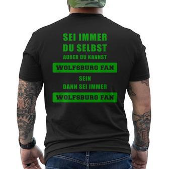 Wolfsburg Fan Kurzärmliges Herren-T-Kurzärmliges Herren-T-Shirt mit Sei Immer Wolfsburg Fan Slogan - Seseable