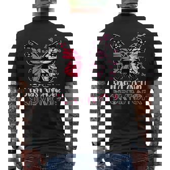 Woman Breast Cancer Survivor Butterfly Breast Cancer Mens Back Print T-shirt - Thegiftio