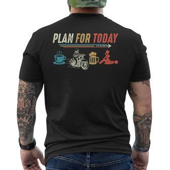 Woman Plan For Today Coffee Biker Beer Make Love Sex Men's T-shirt Back Print | Mazezy