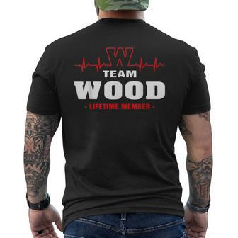 Wood Surname Family Last Name Team Wood Lifetime Member Men's T-shirt Back Print - Seseable