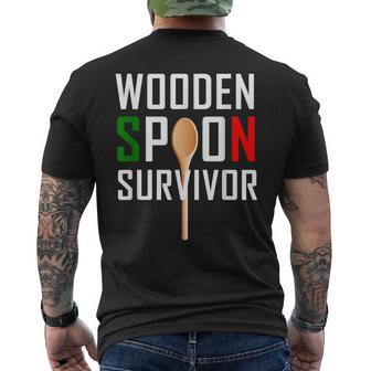 Wooden Spoon Survivor Italian Joke Men's T-shirt Back Print - Monsterry DE