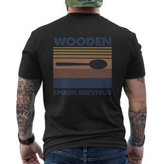 Wooden Spoon Survivor Vintage Mens Back Print T-shirt - Seseable