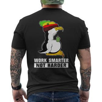 Work Smarter Not Harder Linux Penguin For Programmers Men's T-shirt Back Print - Monsterry AU
