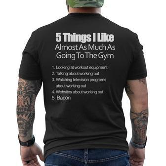 Working Out At Gym & Bacon Men's T-shirt Back Print - Monsterry DE