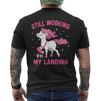 Still Working On My Landing Unicorn Injury Broken Arm Men's T-shirt Back Print - Monsterry