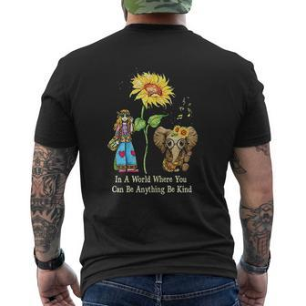 In A World Where You Can Be Anything Be Kind Hippie Mens Back Print T-shirt - Thegiftio UK
