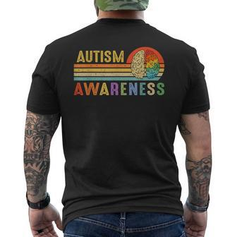 World Autism Awareness Neurodiversity Autistic April Sunset Men's T-shirt Back Print - Seseable