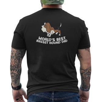 World Best Basset Hound Dad Mens Back Print T-shirt | Mazezy
