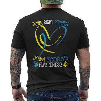 World Down Syndrome Awareness Day Down Right Perfect Men's T-shirt Back Print | Mazezy UK