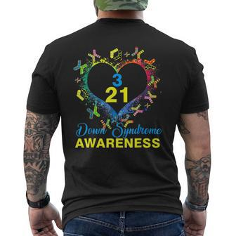 World Down Syndrome Day Awareness Socks Heart 21 March Men's T-shirt Back Print - Monsterry CA