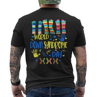 World Down Syndrome Day Awareness Socks Down Right Mens Back Print T-shirt - Thegiftio UK