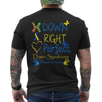 World Down Syndrome Day Awareness Socks Down Right Perfect Mens Back Print T-shirt - Thegiftio UK