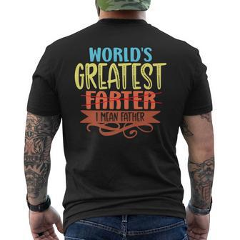World Greatest Farter I Mean Father Retro Father's Day Men's T-shirt Back Print - Seseable