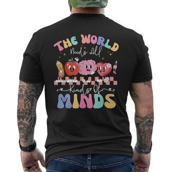 The World Needs All Kinds Of Minds Special Education Teacher Men's T-shirt Back Print - Thegiftio UK
