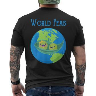 World Peas Peace Give Peas A Chance T Earth Day Men's T-shirt Back Print - Monsterry DE