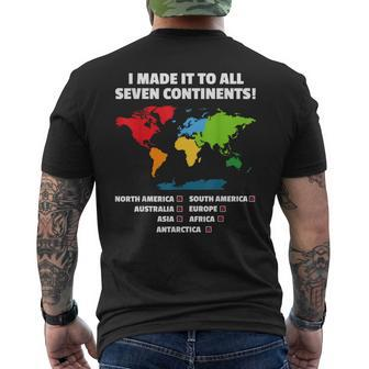World Traveler Seven Continents 7 Continents Club White Men's T-shirt Back Print - Monsterry