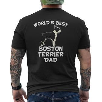 World's Best Boston Terrier Dad Dog Owner Mens Back Print T-shirt | Mazezy DE
