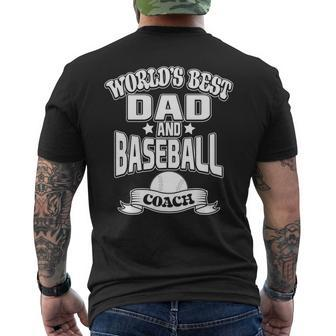 World's Best Dad And Baseball Coach Game Family T Mens Back Print T-shirt | Mazezy