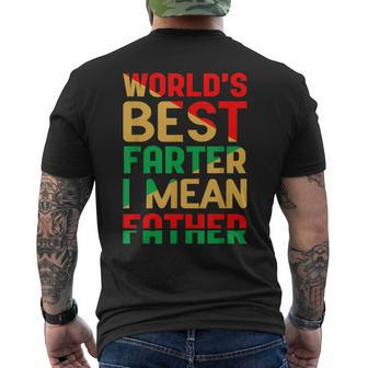 Worlds Best Farter I Mean Father Fathers Day Black Dad Men's T-shirt Back Print - Seseable