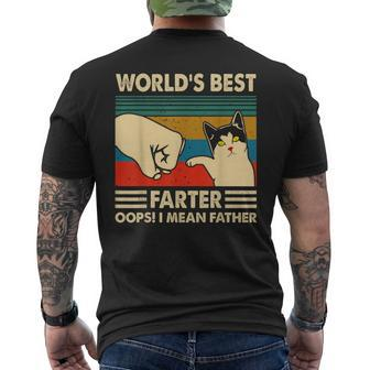 Worlds Best Farter I Mean Father Fathers Day Cat Dad Men's T-shirt Back Print - Seseable